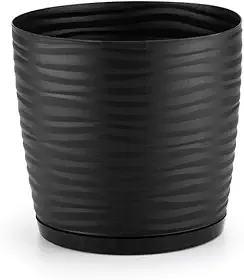 Vaso Redondo para Plantas 1,3 Litros com Prato de Encaixe Anti Dengue Dasplast | Vaso Ambientes Internos Externos | Ideal para Suculentas, Cactos e Pequenas Plantas | Organização | Produto Sustentável