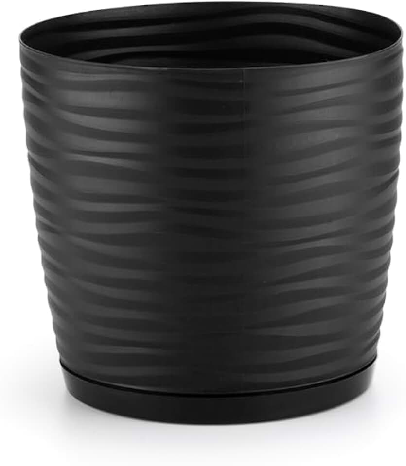 Vaso Redondo para Plantas 1,3 Litros com Prato de Encaixe Anti Dengue Dasplast | Vaso Ambientes Internos Externos | Ideal para Suculentas, Cactos e Pequenas Plantas | Organização | Produto Sustentável