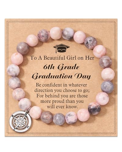 Shonyin Graduation Gifts for Her 2025, 8th 5th 6th Graduation Compass Bracelet College Law Middle High Master Degree Nurse Phd Graduation Gifts for Girls