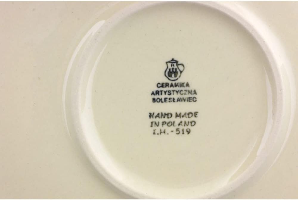 Polmedia Polish Pottery Cookie Platter 10-inch UNIKAT - Forget Me Not Pattern Handmade in Boleslawiec Poland by Ceramika Artystyczna + Certificate of Authenticity