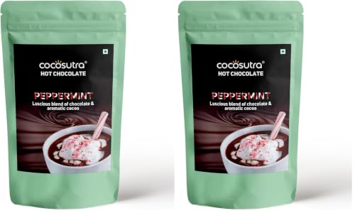 Image of Cocosutra Peppermint Drinking Chocolate Mix, 100g | Hot or Cold | Gluten Free | Serves 5 Cups (Pack of 2)