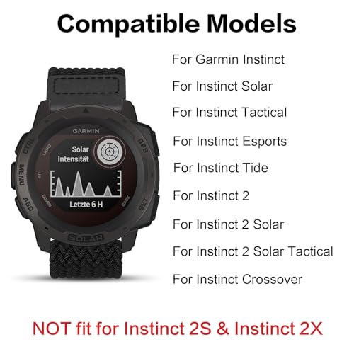 Correa magnética de nylon para Garmin Instinct 2 y Solar 2