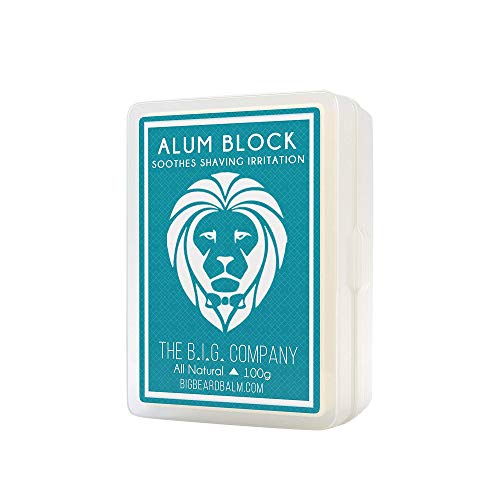 Alum Block, Soothing Aftershave Alum Rock with Hard Plastic Container, 100 grams of Alum Bar – B.I.G. Beard Balm