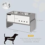 PawHut Erhöhter Hundenapf Höhenverstellbar Futternapf mit Stauraum Wassernapf 2 x 2000ml Edelstahlnäpfen Langsamfutternapf verstellbar Fressnapf Futterstation für Große Hunde Katzen Grau