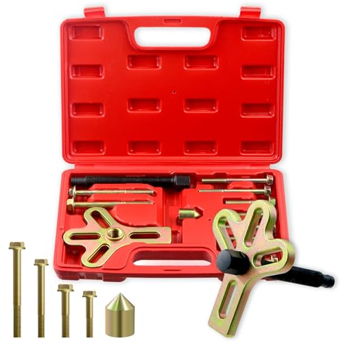 Keadic 13Pcs Harmonic Balancer Steering Wheel Puller Tool, Crankshaft Pulley Removal Flywheel Puller, Steering Wheel Pulling Set with Storage Case for Cars, Pickups, SUVs