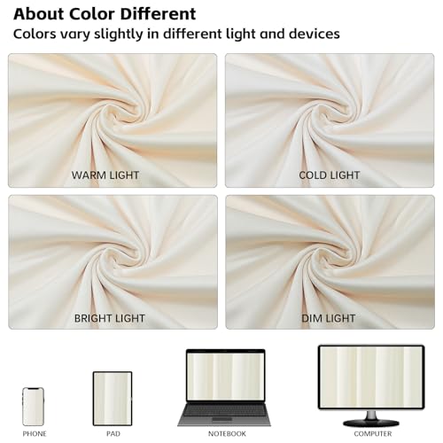 10x10ft Wrinkle Free Ivory Backdrop Curtain for Parties Soft Fabric Drapes Wedding Ivory Curtain Backdrop for Birthday Party Decorations Background for Photography 5x10ft,2 Panels - Image 8