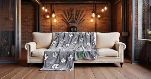 Image of Glow-in-The-Dark Kids Blanket a€ inch Polar Fleece Soft Lightweight Single Bed Blanket with Unicorn Jacquard Print, Multicolor (Grey FOODBALL)