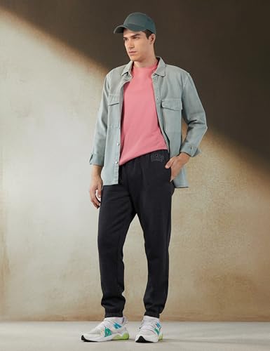 Image of Gap Men Embroidered Standard Fit Ankle Length Joggers