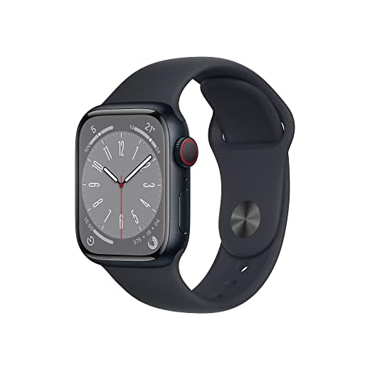 Apple Watch Series 8 (GPS + Cellular, 41mm) Reloj Inteligente con Caja de Aluminio en Color Medianoche - Correa Deportiva en Color Medianoche - Talla única. Monitor de entreno,Resistencia alagua