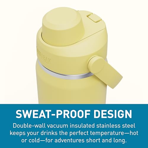 Image of CamelBak Thrive Chug Insulated Stainless Steel Water Bottle, Cold Retention with High Flow Lid for Everyday Hydration and Active Use, 20oz, Yellow Bloom