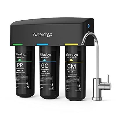 Waterdrop TSB-CM Under Sink Water Filter System Reduce Chloramine for CA, FL and Washington, D.C., NSF/ANSI 42 Certified Element, Reduces Chloramine, Chlorine, with Brushed Nickel Faucet