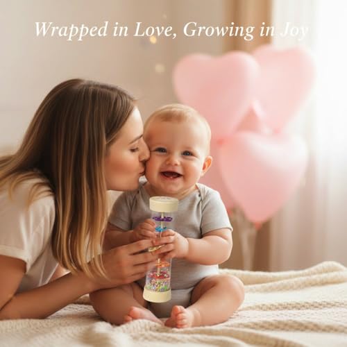 Rain Stick, Montessori Baby Toys for 6-12 Months 1 Year Old, Baby Rattle Wooden Sensory Toys, 7.7” Rainmaker Infant Musical Toy - Gifts for 6 7 8 9 12 Month Old Newborn Boys Girls Toddlers - Image 3