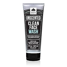 Pacific Shaving Company Clean Facial Wash - Unscented Gentle Face Cleanser with Sea Salt & Aloe Vera - Hydrating Mens Face Wash for Sensitive Skin 7 Oz