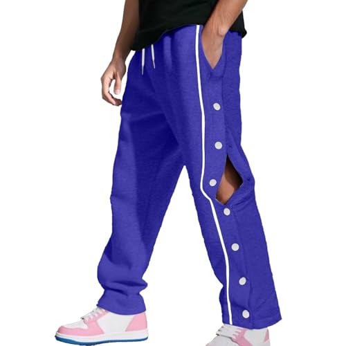 Pantalones de chándal holgados con tira de botones laterales