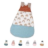 ULLENBOOM ® Schlafsack Baby Winter, 10 bis 18 Monate 80/86 Regenbogen (Made in EU) - Baby Schlafsack ganzjährig für Frühling, Herbst und Winter, Babyschlafsack mit 2,5 TOG