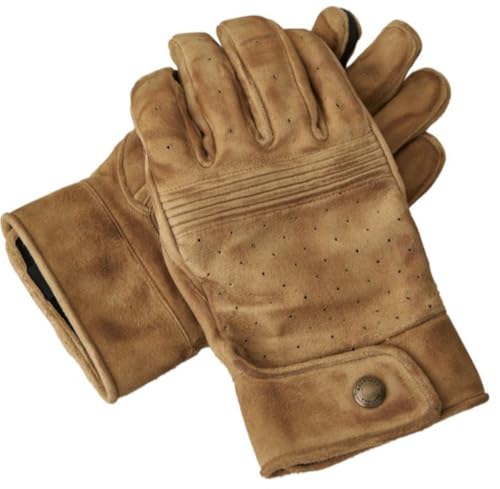 Belstaff Montgomery Velours Motorrad Handschuhe, Sand, XS