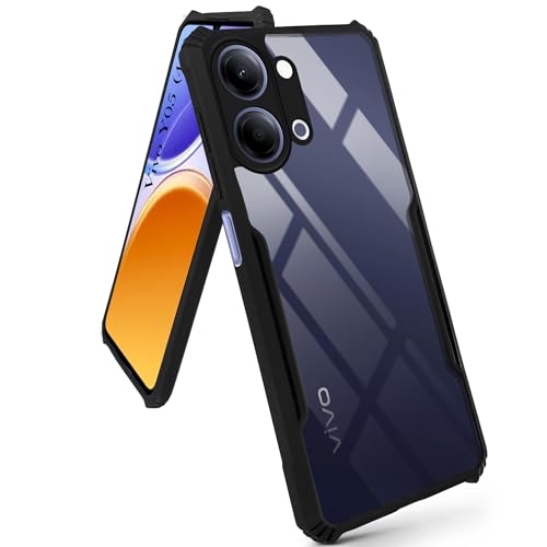 Image of Jkobi Hybrid Back Cover Case for Vivo Y05 4G (Shockproof with Polycarbonate Clear Panel | Professional Black)