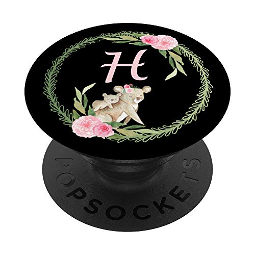 Cell Phone Pop Out Holder,Cute Koala Bear Flower Letter H PopSockets Agarre y Soporte para Teléfonos y Tabletas