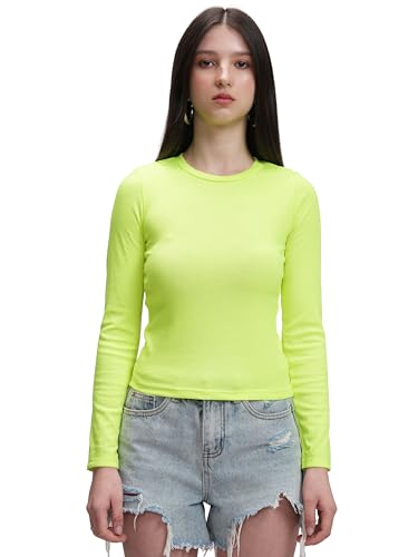 Image of Tokyo Talkies Women's Regular Round Neck Fitted Full Sleeves Top | Simple & Stylish | Perfect for Casual & Everyday Wear | Tops for Woman | Women Tops | Stylish Top