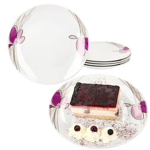 MamboCat Viola 6er Set Kuchenteller I Porzellan-Frühstücksteller mit...