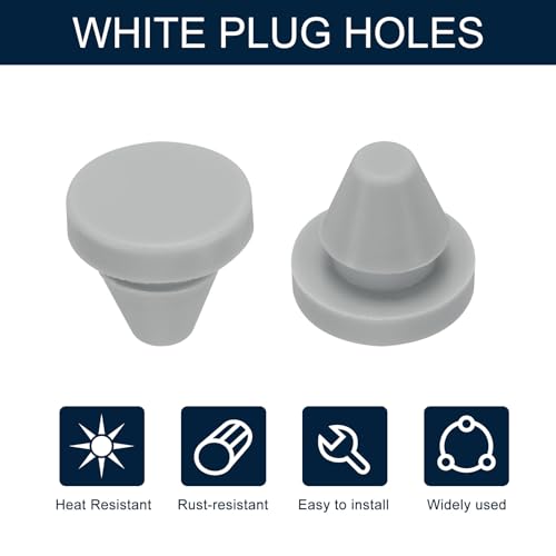 Image of uxcell 10pcs Hole Plug 5 /16 Inch (7.5mm) Button Plugs Fit for 6mm Hole, Snap in Locking Hole Tube Plug Gel Tube Waterproof Plug Tube Plug, Grey