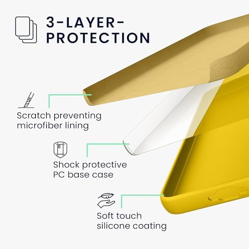 kwmobile Case Compatible with Samsung Galaxy S25 FE Case - TPU Silicone Phone Cover with Soft Finish - Radiant Yellow - 2