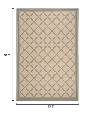 Tapete rectangular SAFAVIEH 5'3" x 7'6" en Cream y Aqua miniatura 2