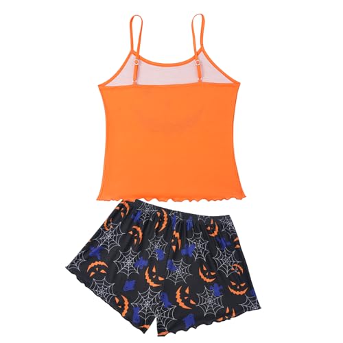 Image of American Trends Cute Pajamas for Women Strawberry Print Cami Top and Shorts Pj Set Two Piece Pajama Set Sleepwear Sleep Set