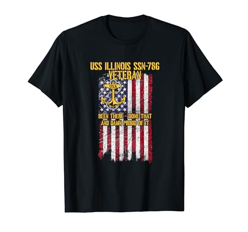USS Illinois SSN-786 Attack Submarine Proud Veteran T-Shirt