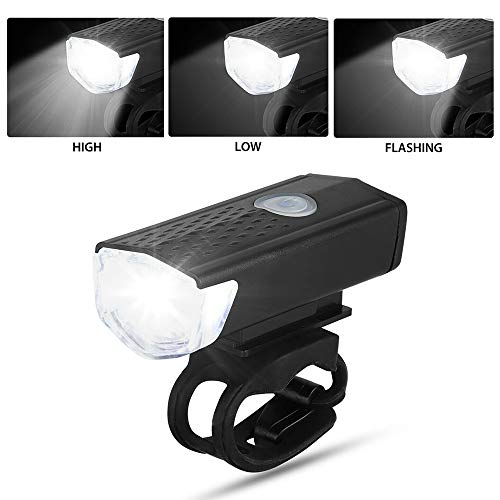 Bike Bicycle Light USB LED Rechargeable Set Mountain Cycle Front Back Headlight Lamp Flashlight (Bla