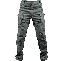 Loeay Pantalón de Carga Regular para Hombre Pantalón de Trabajo de Combate Militar Pantalones tácticos Militares Ocasionales Pantalones con múltiples Bolsillos para Caminar Verde L