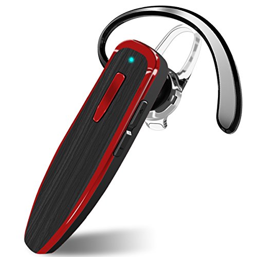 Bluetooth Headset with Noise Cancelling Mic, Dokpav Wireless Earbud with Hands-Free Call, Earpiece with 24 Hours Playtime for iOS and Android Cell Phones Car Driving Sports Office