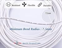 Elfcam - 25m LWL Glasfaser-Kabel LC/APC auf LC/UPC, OS2 Singlemode 9/125μm, Simplex Patchkabel LSZH Weiß für FTTH, Telekom und Router – Ansicht 5