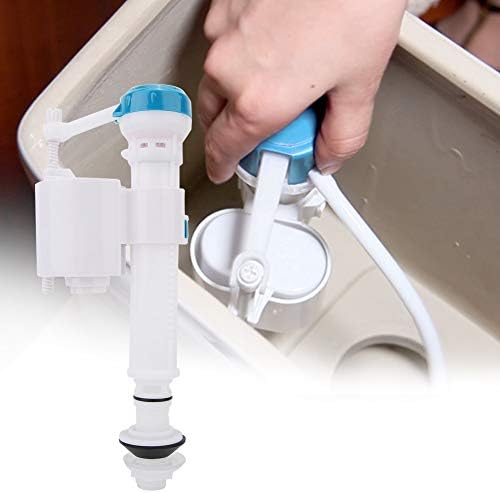 Cistern Toilet Flush Toilet Fill Valve,4 Points Plastic Pipe Inlet Valve Adjustable Length 1/2 Universal Interface Blue+White Cistern Syphon,Saving Water for Home Bathroom