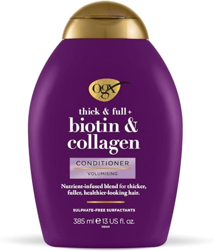 OGX Biotin & Collagen Conditioner (385 ml), acondicionador de biotina, colágeno y proteína de...