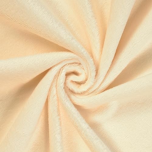 Luxurious Ivory Minky Plush Fabric – Soft Heavyweight Fleece for Sewing, Quilting & Upholstery – 60 Inch by The Yard