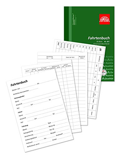 Omega Druck Fahrtenbuch 831, A5 hoch, 50 Blatt beidseitig bedruckt Cover