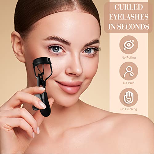 Perthlin Eyelash Curlers with Comb Eyebrow Brush Kit for Women Lash Curler Eyelash Comb Seperator Mascara Brushes Eyebrow Brush and Comb Silicone Refills Pads