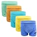 Boy's Boxer Briefs Comfortable Cotton Short Toddler Underwear 5 Pack (4-6 Years, A)