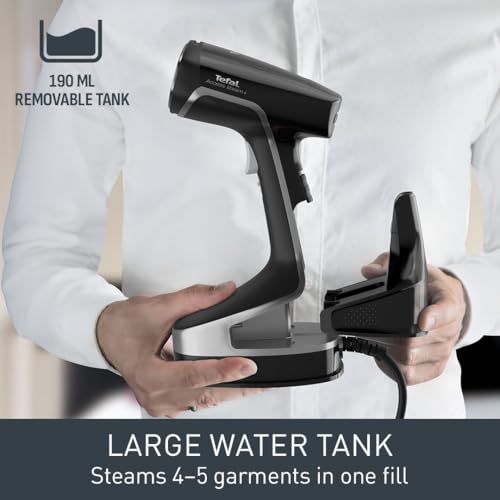 Tefal Access Steam Force Handheld Clothes Steamer, Powerful 90g/min Steam Boost, Ready To Use In 25 Seconds, Black And Silver, DT8250