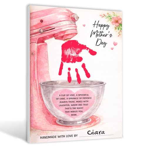 Mothers Day Crafts For Kids, Toddlers - First Mothers Day Gifts For Mom From Kids Arts And Crafts - Hand Frint Craft & Art Activity - DIY Handprint Gifts For Grandparents, Mom From Kid, Son, Daughter
