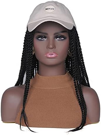 L7 Mannequin Life Size Black Famale Mannequin Head Bust with Shoulders Manikin Heads for Wigs Display