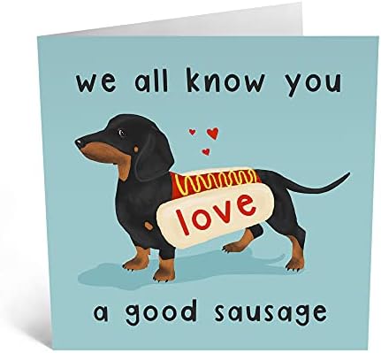 Central 23 - Funny Birthday Cards for Her - 'Love A Good Sausage' - Cheeky Birthday Cards for Women - Sister Birthday Card - Dog Valentine Card - Comes with Fun Stickers