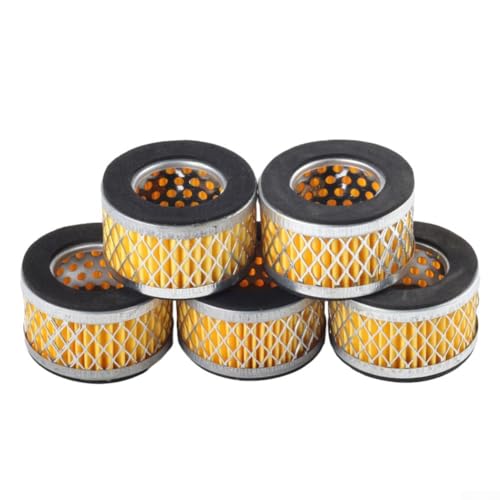 Confezione da 5 elementi filtranti di aspirazione per compressore d'aria, 65 x 36 x 38 mm, filtro dell'aria in carta di ricambio con rete zincata per manutenzione del compressore, utensili pneumatici