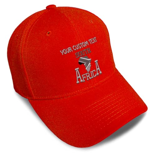 Custom Baseball Caps for Men & Women Embroidered South African Flag Black White Afrikaans Ladies & Men Baseball Hats Acrylic Red Personalized Text Here
