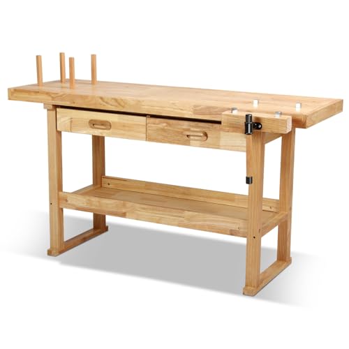Auto Dynasty 60' Wood Workbench, Heavy Duty Woodworking...