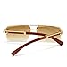 WHHJM Mens Fashion Rimless Rectangle Sunglasses for Man Frameless Square Glasses Gradient Tinted UV400 Lens (Gold/Gradient Brown)