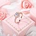 MDFUN Luxurious 18k Rose Gold Plated Cubic Zirconia Wedding Engagement Rings Eternity Bridal Band Halo Rings (rose-gold-plated-brass, 8)