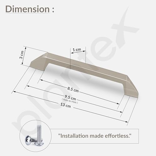 Image of Plantex Cabinet Handle /Kitchen Cabinet Door Handle /Wardrobe /96 mm Cupboard Handle /Door Pull-Push Handle for Home /Office - Pack of 2 (Satin)
