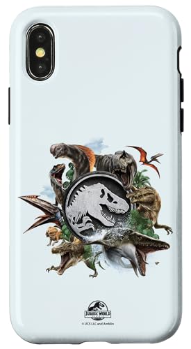 Jurassic World Rebirth Circle Logo Dinosaurs Case for iPhone X/XS